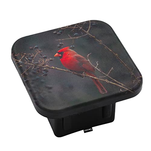 Swono Truck Hitch Covers Cardinal Bird, Northern Red Cardinal Bird On Tree Branch 2 Inch Trailer Hitch Cover Plug Cap Insert, Receiver Tube Hitch Covers Car Exterior Accessories for Pickups Cars