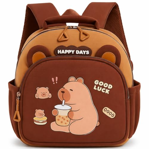 Mochila Infantil Capivara Fofa – Leve, Confortável e Charmosa para Escola e Passeios