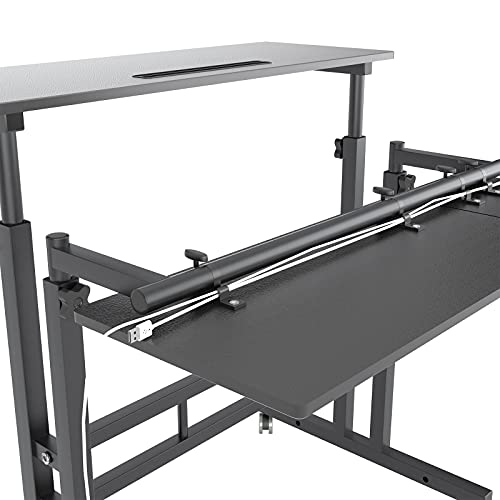 DlandHome staand bureau laptopstandaard Winkelwagen Mobiel in hoogte verstelbaar zittend bureau stijger staande tafel… - Image 4