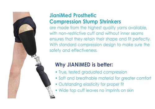 JianiMed Prosthetic Stump Shrinkers– Above Knee, 20cm, Compression, Amputee Socks, 20-30, Daily use, Taiwan Excellence S