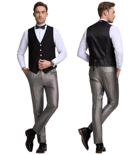 Mens Tuxedo Suits Slim Fit 3 Piece Glitter Suit for Men Shawl Lapel Formal Jacket Vest Pants for Wedding Prom Dinner3