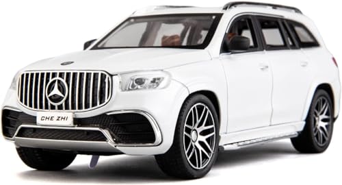 Image of Alloy Car Model Diecasts Metal Toy with Sound /Light /Pull-Back Off-Road Vehicles Car Model Collection Kids Toys Gift Multicolor Pack of 1 (1:24-Benz AMG GLS63 White)