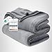 Bedsure GentleSoft Fleece Bed Blankets Queen Size Grey - Soft Warm Winter Blanket Lightweight Cozy Luxury Microfiber, Room Home Decor Christmas Decorations Gifts for Women and Men, 90x90 inches