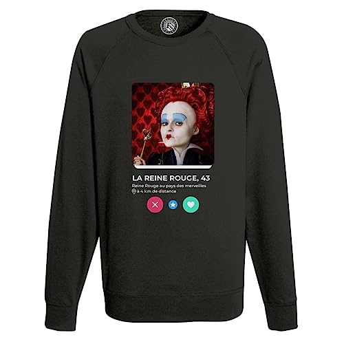 Sweat Shirt Homme Alice Pays des Merveilles Reine Rouge en coton confortable