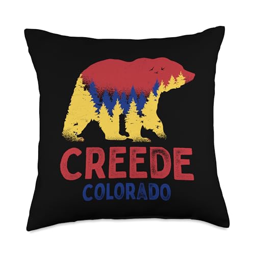Creede Colorado Rocky Mountains CO Bear Throw Pillow