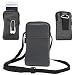 Produktbild jbTec Handytasche zum Umhängen Nylon klein 180x110x35mm - Karabiner Gürteltasche Damen Herren Handy Belt, Farbe:Dunkelgrau