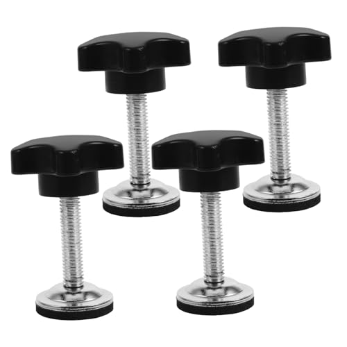 Cabilock 4 Piezas Tornillo de ajuste de placa de presión apretones Abrazadera característica conformado mate mango de máquina de repuesto tornillo de apriete planchar Negro