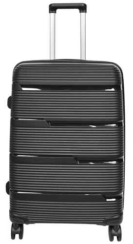 Valise rigide extensible A1 FASHION GOODS en polypropylène noir 24 pouces pour voyage serein - 5