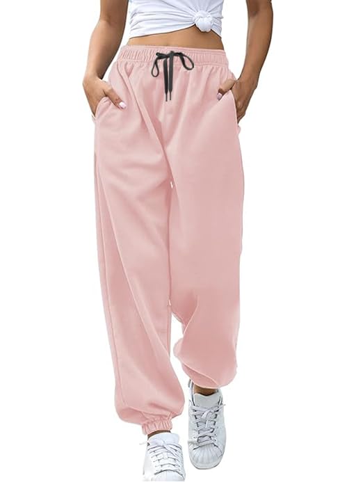 Womens Swag Sweatpants – Lightweight & Warm Loose Fit Joggers, Fleece Bottom Gym & Sleepwear Winter Trousers with Pockets – Trendy Pajama Pants for Girls