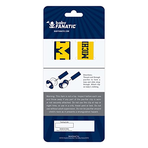 Image of BabyFanatic Officially Licensed Unisex Pacifier Clip 2-Pack - NCAA Michigan Wolverines - Officially Licensed Baby Apparel