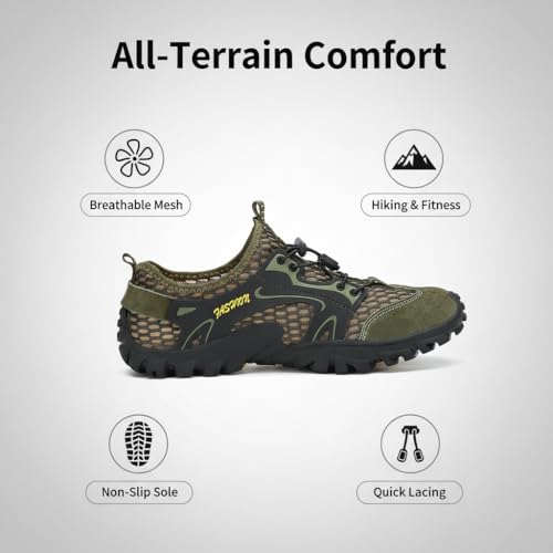 Image of FLARUT Men's Sandals Barefoot Hiking Shoes Quick Dry Breathable Mesh Lightweight Outdoor Training Water Walking Shoes