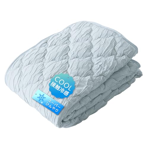 アイリスプラザ 夏用 とろひや敷パッド セミダブル ブルー リバーシブル仕様 Q-MAX値0.416で一般基準の2倍冷たさ 調温・吸放湿わた仕様 とろける肌さわり 洗濯機で丸洗いOK 抗菌防臭防ダニ 冷たい 冷感 冷たい 涼しい 爽やかな寝心地を実現 ゴム