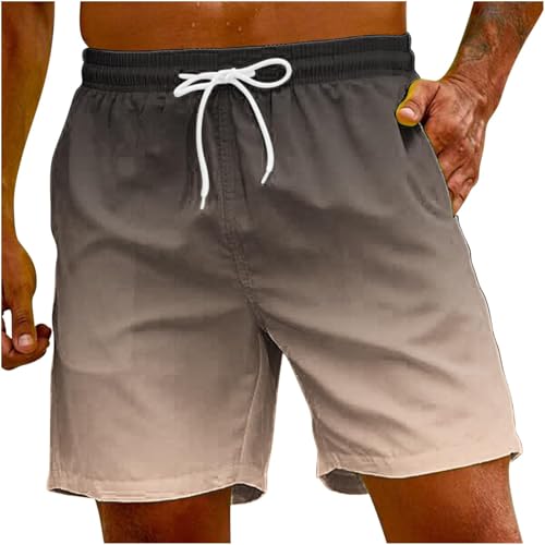 Generisch Bañador para hombre, de secado rápido, de gran tamaño, pantalones cortos de playa con degradado hawaiano, pantalones de natación de verano con goma elástica, bañador para hombre