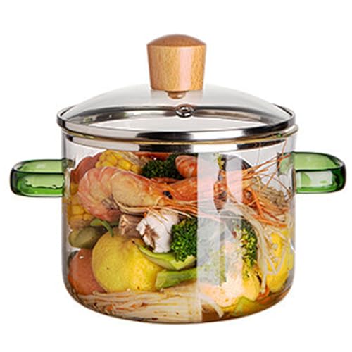 Olla de vidrio con tapa 1.6l universal para sopa y gachas 2