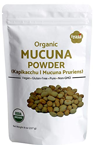 USDA Organic Mucuna Beans Powder (Kapikachhu) 8Oz/225Gm Mucuna Pruriens Ayurveda Superfood Resealable Pouch