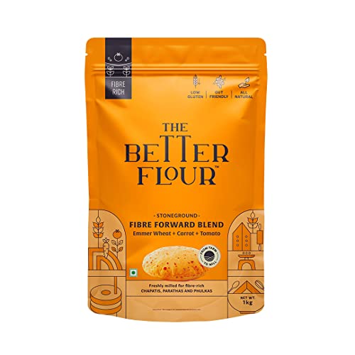 The Better Flour Emmer Wheat Flour, Khapli Wheat (1kg), High Dietary Fiber Low Glycemic Wheat Flour, Stoneground Emmer Wheat/Khapli Atta The Better Flour Emmer Wheat Flour, Khapli Wheat (1kg), High Dietary Fiber Low Glycemic Wheat Flour, Stoneground Emmer Wheat/Khapli Atta