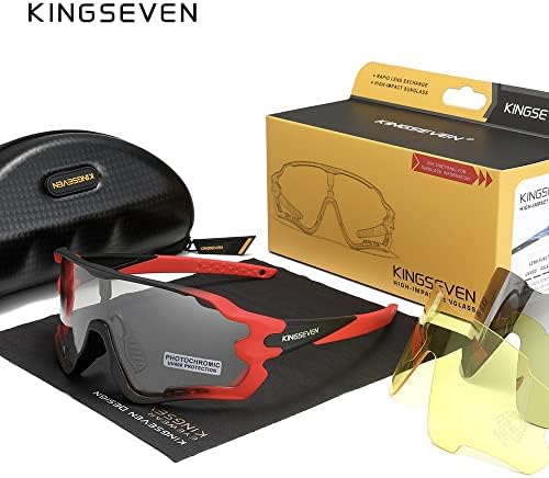KINGSEVEN Cycling Glasses for Men Women Bicycle Sports MTB Road Bike Sunglasses Photochromic Lenses LS-911