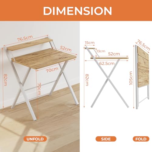 Mini bureau ordinateur pour petit espace table d'écriture beige
