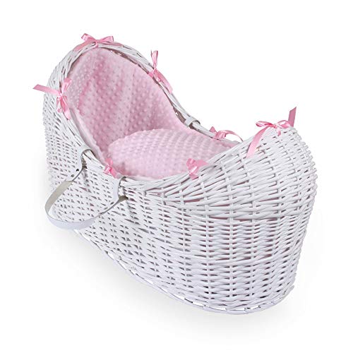 Dimple White Wicker Noah Pod - Pink