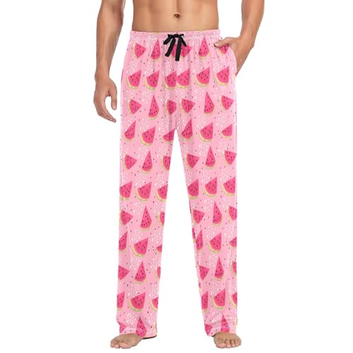 Pantalon de pyjama pour homme coloris pastèque avec poches S