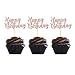 Rose Gold Happy Birthday Cupcake Topper Picks for Celebrating Birthday Party Decorations 30PCS