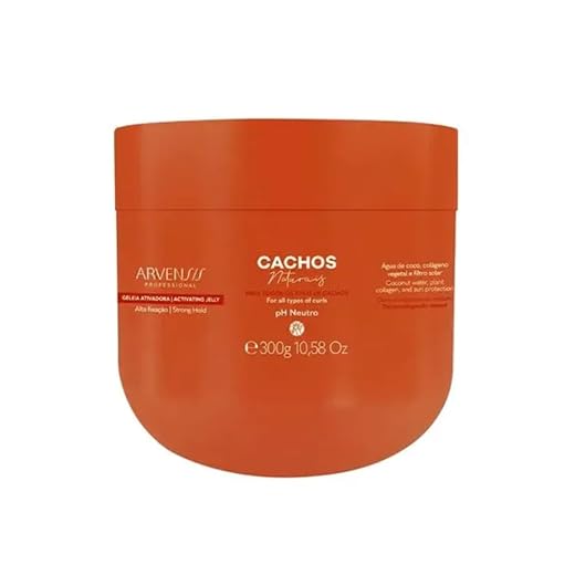 Arvensis – Gelatina Ativadora Cachos Alta Fixação 300g | Definição Duradoura, Hidratação e Proteção Solar com Água de Coco e Colágeno Vegetal