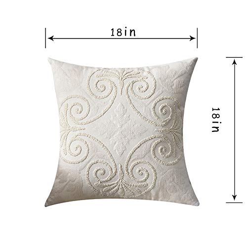 Yicabinet Set Of 2 Cotton Linen Embroidery Decorative Throw Pillow Cover Pillowcase For Couch Bedroom Geometric Flower Pattern Cushion Cover 18 X 18 Inches #TOP2