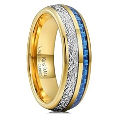 7mm Gold & Medium Blue Carbon Fiber