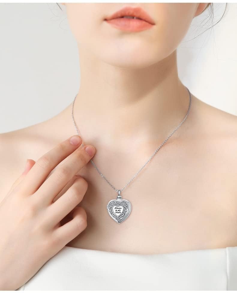 Flyow Urne Halsketten für Asche 925 Sterling Silber Feuerbestattung Schmuck für Asche Andenken Anhänger Memorial Schmuck Geschenke für Frauen Männer Haustier