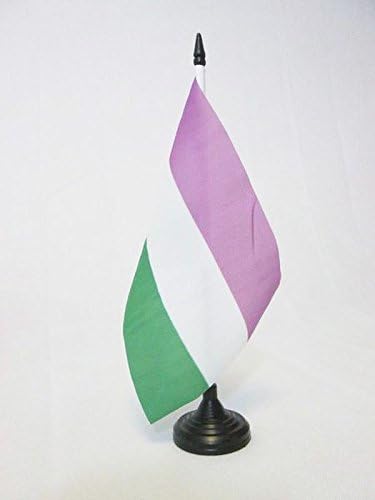 AZ FLAG Genderqueer Pride Table Flag 5'' x 8'', rainbow Office Decoration 100% Polyester 21 x 14 cm