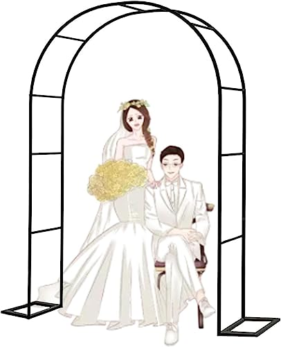 MISKYN Arco Da Giardino in Metallo,Arco Per Rose Per Piante Rampicanti,Resistente Padiglione Da Giardino,Traliccio,Pergolati Alle Intemperie E Autoportante,Con Base,Facile Da Montare,Verde,W3.5M*H2.2M