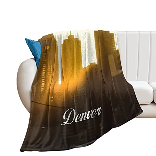 Couverture en flanelle Denver 178x203 cm paysage urbain grise - 2