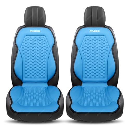 パッソ 700系 車用背もたれクッション パッソ 700系 M700 M710 車用3D冷感シートクッション 背もたれセット 夏用 通気性 防滑 一体型フィット 簡単取付四季対応 車用シートカバー(ブルー,2個)