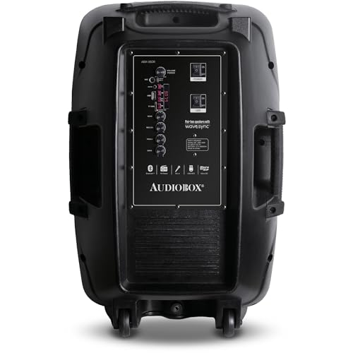 Audiobox ABX-160R 15-Inch Portable Bluetooth PA Speaker System with Karaoke Wired Microphone, Multi-Color Party Lights & Powerful Sound - Ideal for Parties, Public Announcements & Sing-Alongs