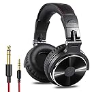 OneOdio Wired Over Ear Headphones - Studio Monitor & Mixing DJ Stereo Headsets with 50mm Neodymium Drivers and 1/4 to 3.5mm Audio Jack for AMP Computer Recording Phone Piano Guitar Laptop - Black