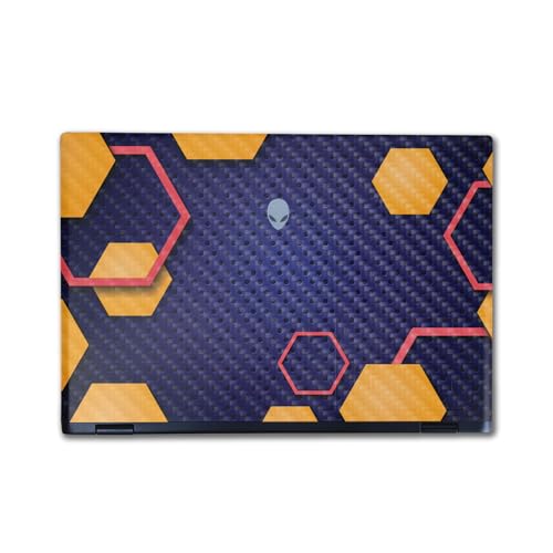 Image of Carbon Fiber Laptop Skin Compatible with Alienware M16 R2 (2024) - Complimentary Hex - Premium 3M Vinyl Protective Wrap Decal Cover - Easy to Apply | Crafted in The USA by MightySkins
