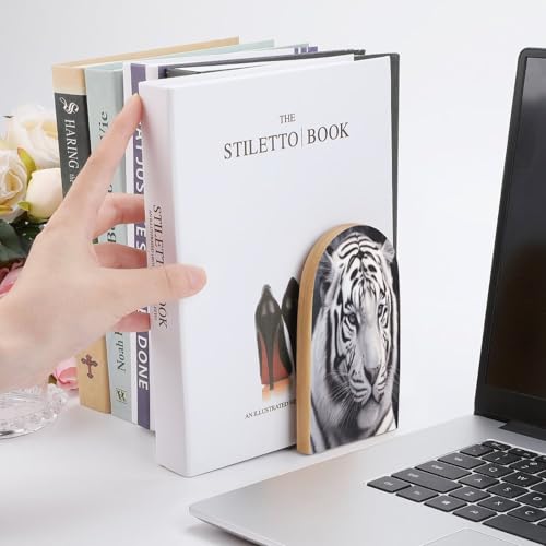 Sujetalibros de tigre blanco universal para evitar caídas de libros pesados 7