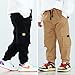 MINI PANDA Toddler Pants - Boys or Girls, 2-Pieces (3T, Black, Khaki)