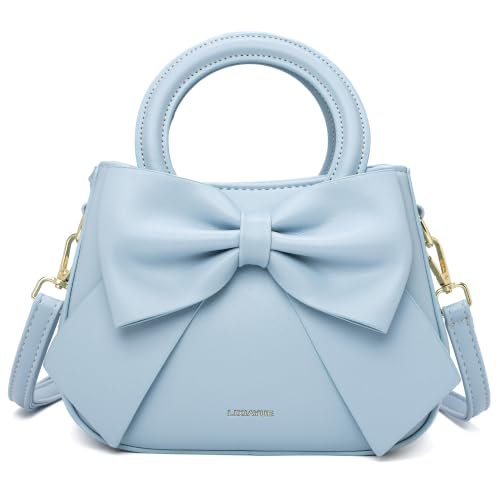Wytidian Women&rsquo;s Small Purses Cute Bow Vegan Leather Crossbody Bag，Blue