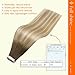 Full Shine Tape in Hair Extensions Human Hair 18 Inch Tape ins Human Hair Extensions Color 6 Chestnut Brown Fading to 27 and 60 Platinum Blonde Seamless Skin Weft Tape Hair Extensions 50G 20Pcs