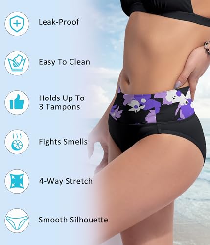 Image of Beautikini Period Swimwear Bikini Menstrual Swim Bottoms Leakproof Bathing Suits for Teens Girl