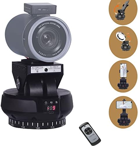 ZTIANFOTO YT-1200 Pro Auto Motorized Rotating Panoramic Head Built-in Al Smart Camera Pan Tilt Video Tripod Head Stabilizer for Smartphone Cameras Mirrorless Camera Live Platform Compatibility