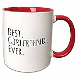 3dRose (mug_151503_5) Best Girlfriend Ever - fun romantic love and dating gifts for her for anniversary or Valentines day - Two Tone Red Mug, 11oz