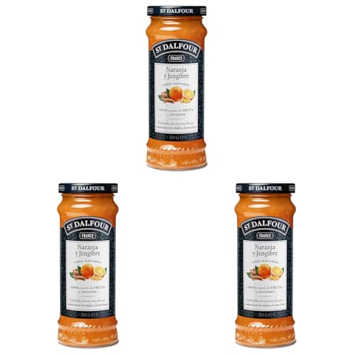 St Dalfour JENGIBRE Y NARANJA | Fruta triturada | Mermelada natural 284g | 100% fruta sin azúcares añadidos (Paquete de 3)