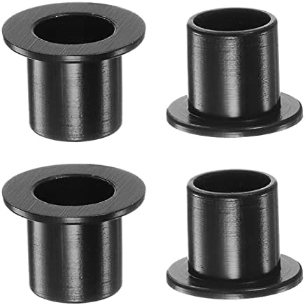 sourcing map 4pcs Flanged Sleeve Bearings 8.2mm Bore 10mm OD 11mm Length Nylon Bushings for Shaft, Black
