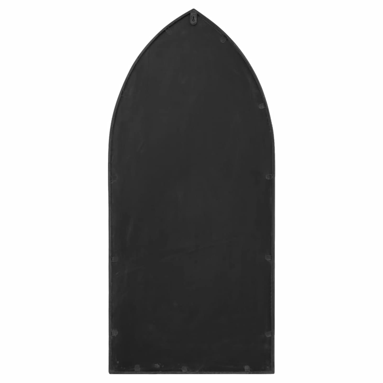 Miroir de jardin noir 70 x 30 cm en fer pour utilisation en extérieur - miroir de jardin pour fenêtre d'église, mobilier extérieur, effet pierre