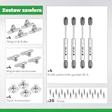 ATM® Podnośnik gazowy do frontów i klap meblowych | Krótki, 180 mm | Regulowany amortyzator | Kąt otwarcia 90° | Płynne i ciche działanie | Łatwy montaż | Wytrzymała konstrukcja | 4 Szt. | Moc: 80N