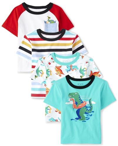 Image of The Children's Place Baby Boys' and Toddler Short Sleeve Crew Neck Tees