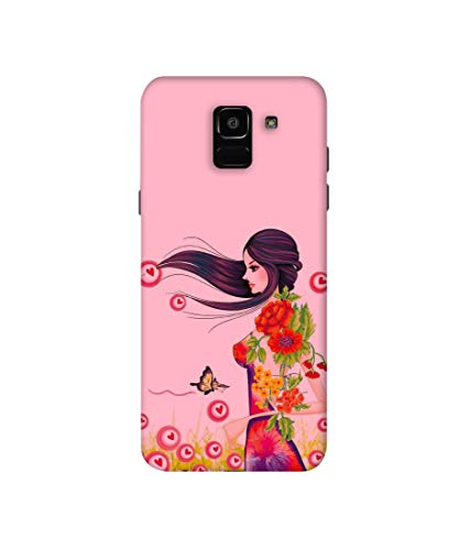 Image of Amazon Brand - Solimo Designer Lady Vector Pattern 3D Printed Hard Back Case Mobile Cover for Samsung Galaxy J6