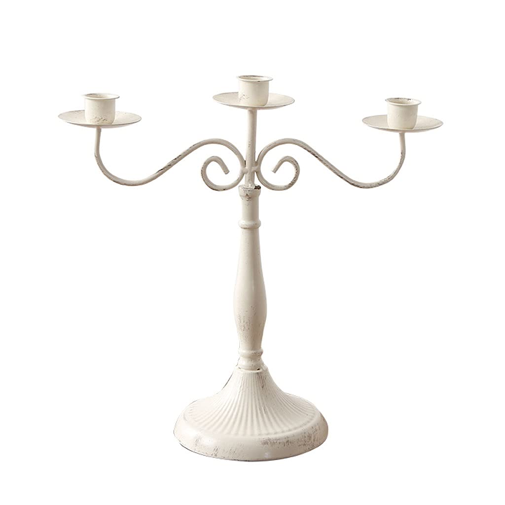Candelabro de Hierro Forjado de Tres Cabezas Estilo Retro, candelabro con Velas para decoración de cenas, Accesorios para el hogar, decoración de Mesa de Boda, candelabros